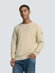 NO EXCESS Rundhalspullover Crewneck Garment Dyed (1-tlg) 