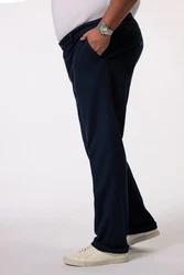 Men Plus Chinohose Men+ Chino Bauchfit Regular Fit Dunkelblau/Hellblau