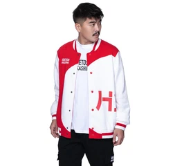 Hidetoshi Wakashima Collegejacke Asakusa Weiß/Rot/Dunkelrot