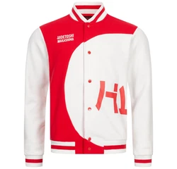 Hidetoshi Wakashima Collegejacke Asakusa Weiß/Rot/Dunkelrot