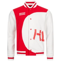 Hidetoshi Wakashima Collegejacke Asakusa Weiß/Rot/Dunkelrot