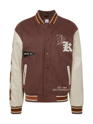 Karl Kani Jacke Old English (1-St) kitt/kastanienbraun/cognac/schwarz