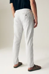 Next Slim Fit Hose mit Kordelzug aus Leinenmischung Grau/Weiß/Creme/Hellblau/Türkis/Khaki