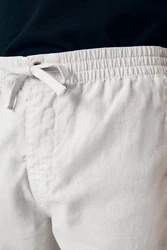 Next Slim Fit Hose mit Kordelzug aus Leinenmischung Grau/Weiß/Creme/Hellblau/Türkis/Khaki