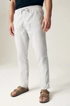 Next Slim Fit Hose mit Kordelzug aus Leinenmischung Grau/Weiß/Creme/Hellblau/Türkis/Khaki
