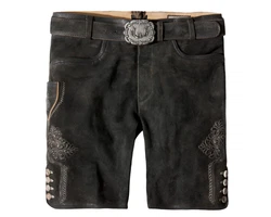 Stockerpoint Trachtenlederhose Corbi4 Schwarz/Khaki/Dunkelgrau/Braun