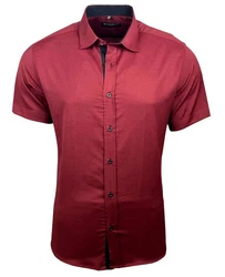 Baxboy Hemd Kentkragen Slim Fit Rot/Dunkelrot/Bordeaux