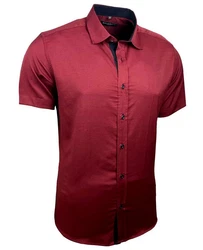 Baxboy Hemd Kentkragen Slim Fit Rot/Dunkelrot/Bordeaux