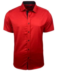 Baxboy Hemd Kentkragen Slim Fit Rot/Dunkelrot