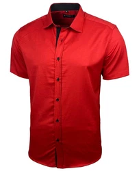 Baxboy Hemd Kentkragen Slim Fit Rot/Dunkelrot