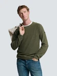 NO EXCESS Rundhalspullover Crewneck Garment Dyed (1-tlg) Dunkelgrün/Grün/Grau/Rot
