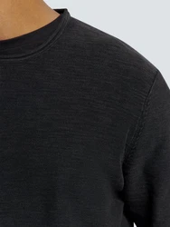 NO EXCESS Rundhalspullover Crewneck Garment Dyed (1-tlg) 
