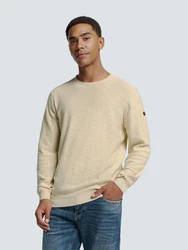 NO EXCESS Rundhalspullover Crewneck Garment Dyed (1-tlg) 