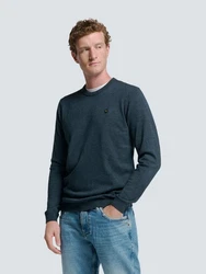 NO EXCESS Rundhalspullover Dunkelblau/Blau/Hellblau