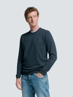 NO EXCESS Rundhalspullover Dunkelblau/Blau/Hellblau