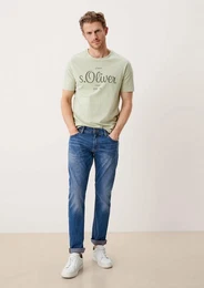 Stoffhose Jeans Keith / Slim Fit / Mid Rise / Slim Leg Leder-Patch
