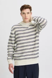 Casual Friday Strickpullover Karl hellbeige/schwarz