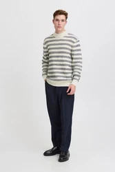 Casual Friday Strickpullover Karl hellbeige/schwarz