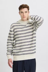Casual Friday Strickpullover Karl hellbeige/schwarz