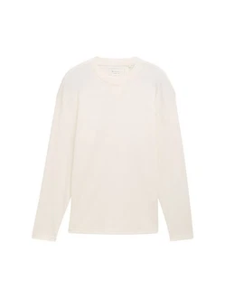 TOM TAILOR T-Shirt Basic Longsleeve mit Struktur