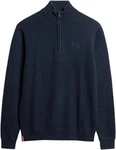 Superdry Pullover Essential EMB Knit Half Zip Hellblau/Dunkelblau