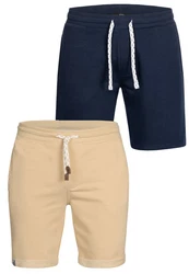 Indicode Sweatshorts Eddy Beige/Hellblau/Creme