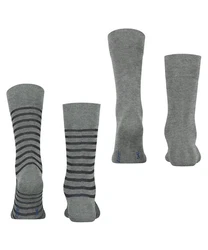 Esprit Socken Fine Stripe 2-Pack Dunkelgrau/Grau/Hellgrau