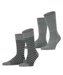 Esprit Socken Fine Stripe 2-Pack Dunkelgrau/Grau/Hellgrau