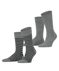 Esprit Socken Fine Stripe 2-Pack Dunkelgrau/Grau/Hellgrau