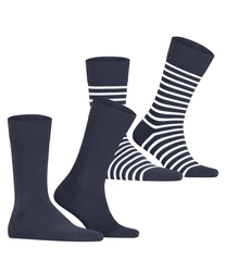Esprit Socken Fine Stripe 2-Pack Dunkelblau/Blau