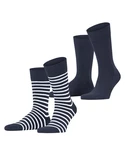 Esprit Socken Fine Stripe 2-Pack Dunkelblau/Blau