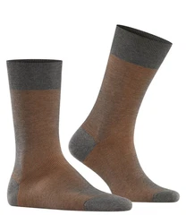 FALKE Socken Fine Shadow Dunkelbraun/Grau/Khaki/Beige/Orange/Braun