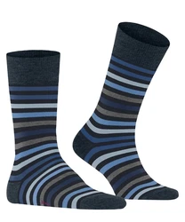 FALKE Socken Tinted Stripe Dunkelblau/Grau/Blau
