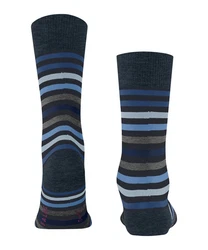 FALKE Socken Tinted Stripe Dunkelblau/Grau/Blau