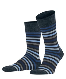 FALKE Socken Tinted Stripe Dunkelblau/Grau/Blau FALKE Socken Tinted Stripe Dunkelblau/Grau/Blau