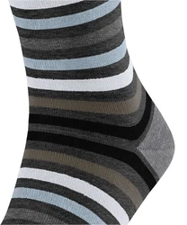 FALKE Socken Tinted Stripe Grau/Dunkelgrau/Dunkelblau/Mischfarben