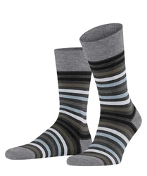 FALKE Socken Tinted Stripe Grau/Dunkelgrau/Dunkelblau/Mischfarben