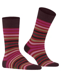 FALKE Socken Tinted Stripe Lila/Bordeaux/Mischfarben/Dunkelrot
