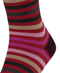 FALKE Socken Tinted Stripe Lila/Bordeaux/Mischfarben/Dunkelrot