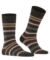 FALKE Socken Tinted Stripe Dunkelbraun/Khaki/Grau/Dunkelgrün/Mischfarben/Beige/Lila