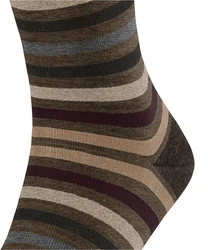 FALKE Socken Tinted Stripe Dunkelbraun/Khaki/Grau/Dunkelgrün/Mischfarben/Beige/Lila