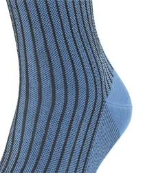 FALKE Socken Oxford Stripe  Grau/Dunkelblau/Hellblau
