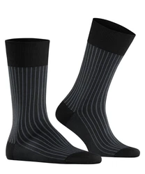 FALKE Socken Oxford Stripe  Schwarz/Dunkelgrau/Dunkelblau