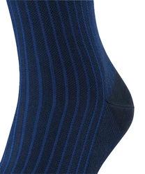 FALKE Socken Oxford Stripe  Dunkelblau/Blau