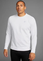 DELMAO Sweatshirt Regular Fit Basic-Stil Weiß/Creme/Grau