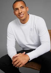 DELMAO Sweatshirt Regular Fit Basic-Stil Weiß/Creme/Grau