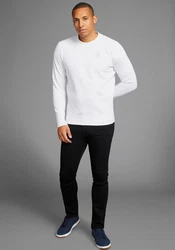 DELMAO Sweatshirt Regular Fit Basic-Stil Weiß/Creme/Grau