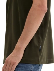 TOM TAILOR T-Shirt mit Pique Struktur dunkelgrün