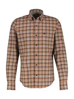 LERROS Langarmhemd Kentkragen Rot/Braun/Orange