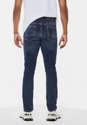 STREET ONE MEN Slim-fit Jeans Dunkelblau/Blau